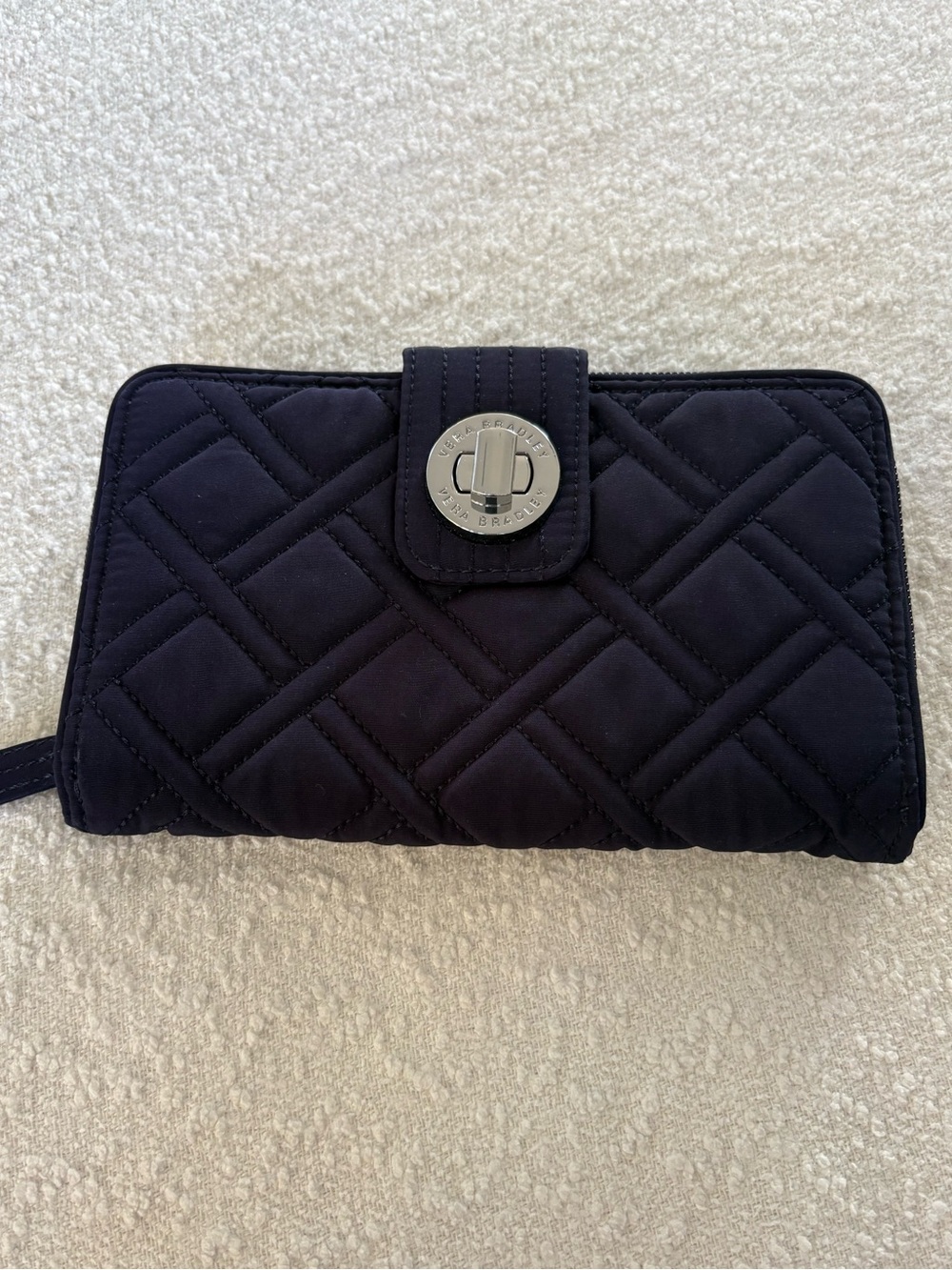 Vera Bradley Quilted Navy Turn-Lock Wallet